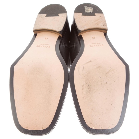 VERSACE Black Leather Ankle Boots Size 13/EU46 - Picture 5 of 10